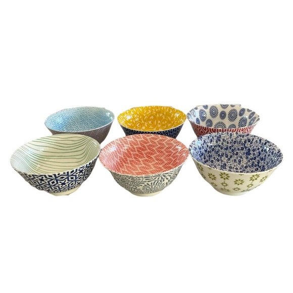 Amazing Ware Other - Colorful Boho Style Cereal/Salad Bowls Set of 6